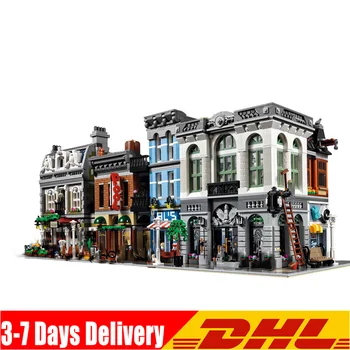

IN Stock Brick Bank Detective's Office Model Building Kits Blocks Bricks Toy Compatible 10251 10243 10197 15001 15010 15011