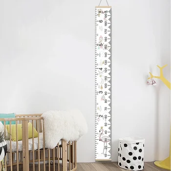 

Hot Wall Measurement Ruler Children Height Record Cartoon Printed Growth Chart Hanging Canvas Wall Decorations