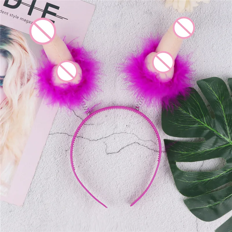 

iEFiEL Novelty Bride Penis Shaped Crown Tiara Headband Hair Hairband Bezel for Girls Night Out Bachelorette Hen Party Accessorie