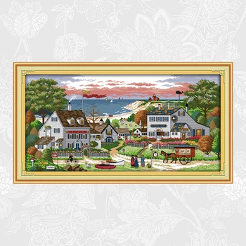 

Comfortable Bay Patterns Aida Fabric Cross Stitch Sale DMC Cotton Thread Embroidery Set DIY Handmade Home Decoration Crafts