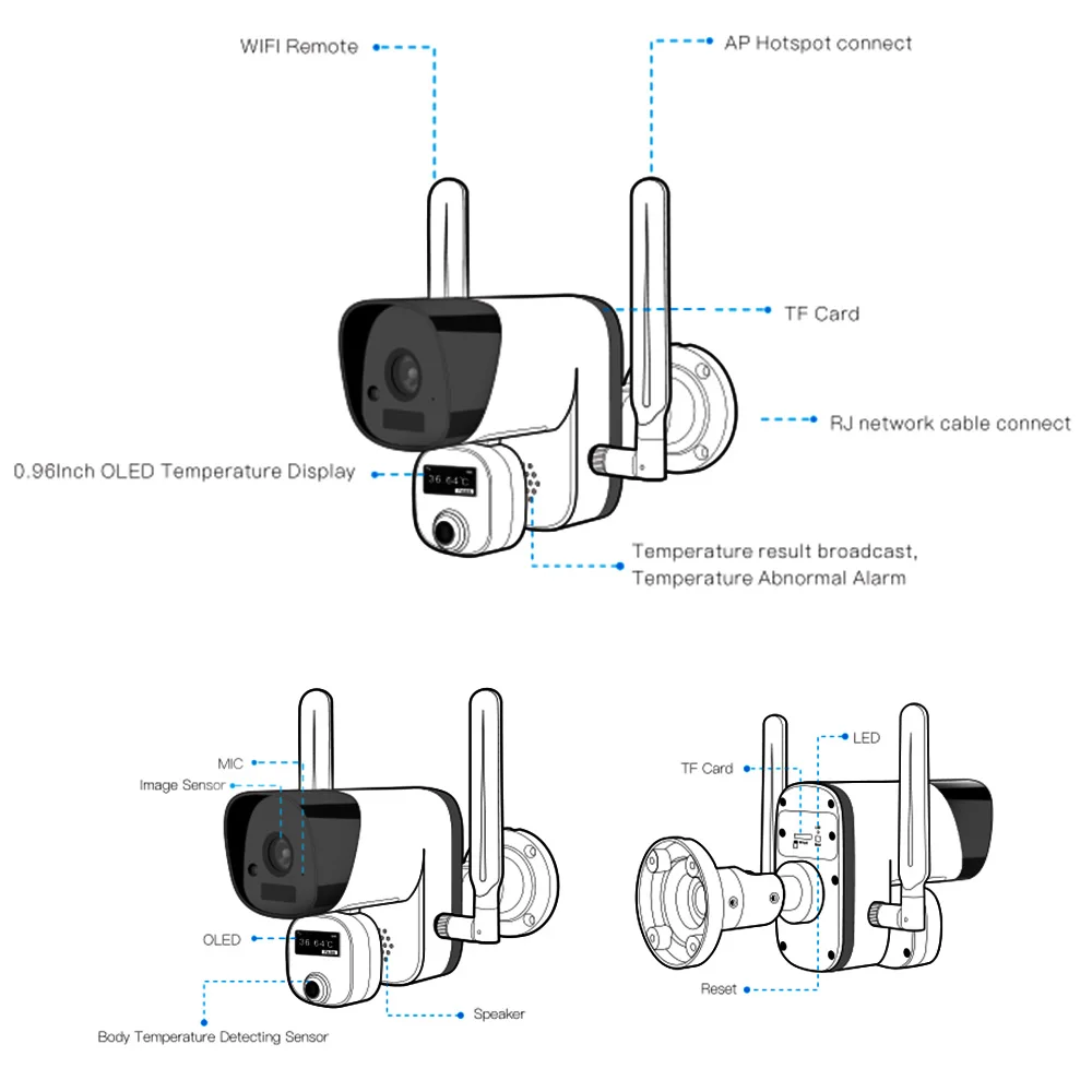 Cámara termal de detección de temperatura de visión Termal con alcance WiFi de 2MP - 3