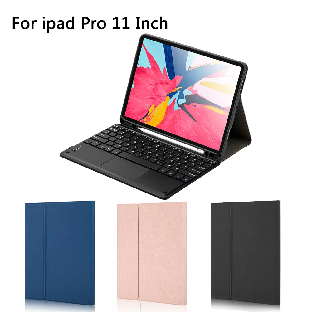 

For iPad Pro 11 inch Tablet American Bluetooth Keyboard Magnetic Adsorption and Detachable Keyboard Cover with Leather Case