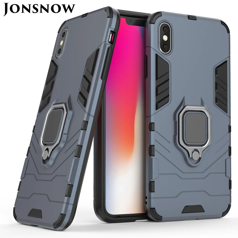 JONSNOW For iPhone 11 5S 6S 7 8 Plus Case Armor Ring Magnetic Car Hold Shockproof Soft Bumper Cover X XR Pro Cases |