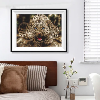 

Rhinestone Painting Crystal Home Decor DIY Diamond Painting Leopard Animal 3D Cross Stitch Pattern Diamond Embroidery Animal