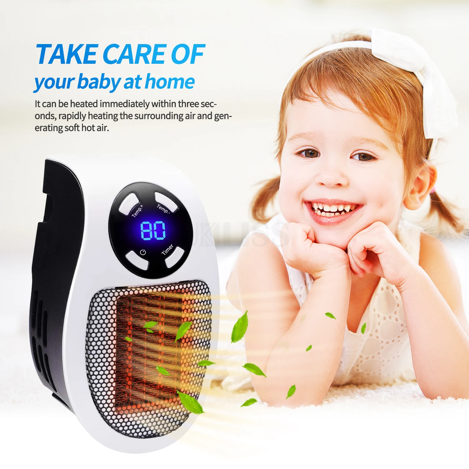 Mini Heater Portable Electric Heater Fan Plug In Wall Office Room Heating Stove Winter Desktop Household Radiator Hand Warmer