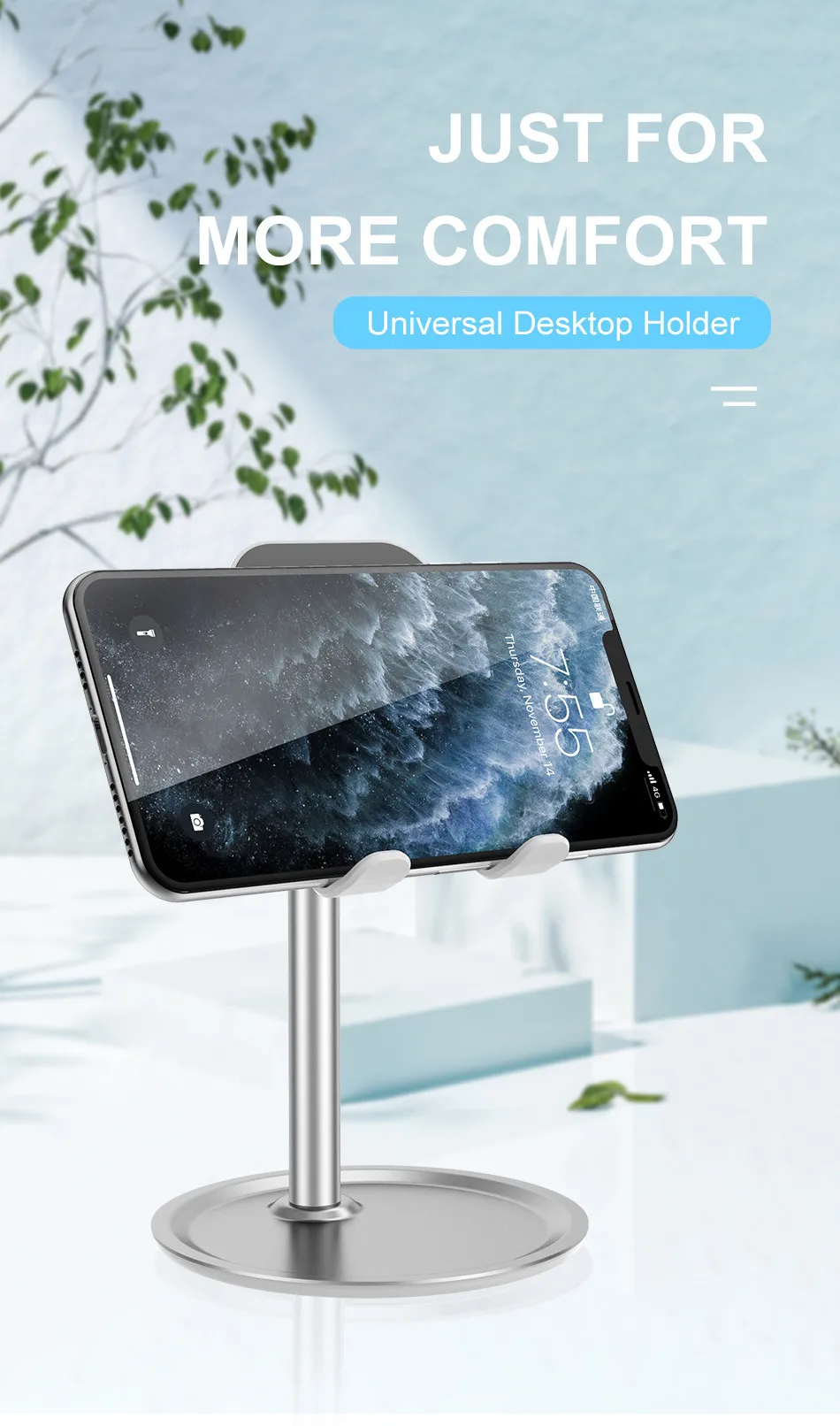 USLION универсальный настольный планшет держатель для телефона для iPhone 11 iPad samsung Настольный планшет настольная подставка Подставка для мобильного телефона крепление