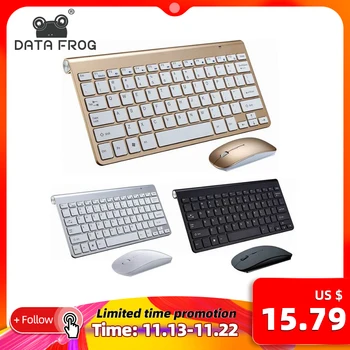

DATA FROG 2.4G Wireless Keyboard Portable Mouse Keyboard For Mac/Notebook/TV Box/PCRussian Keyboard for IOS Android Win 10 7
