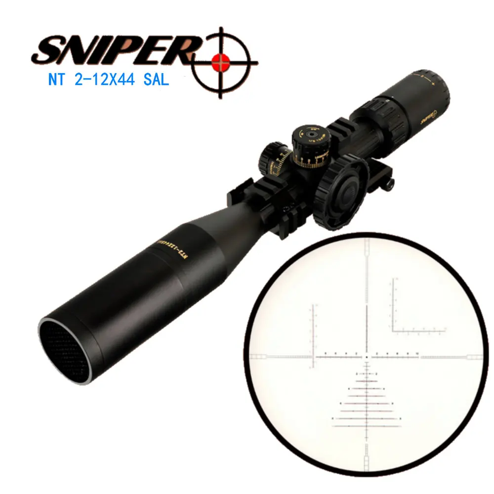 SNIPER NT 2-12X44 SAL тактический прицел охотничий оптический прицел 30 мм трубка красный зеленый с подсветкой Стекло Выгравированная прицельная