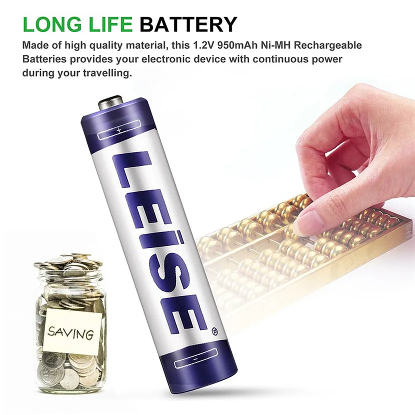LEISE большой емкости серии AAA NiMH аккумуляторы 950mAh подходит для дистанционного управления игрушки/камеры/микрофон