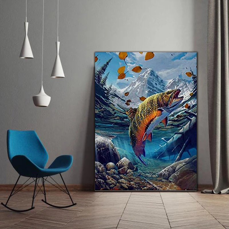 Набор для рисования по номерам &quotсделай сам&quot картинки раскраски с рыбками | Дом