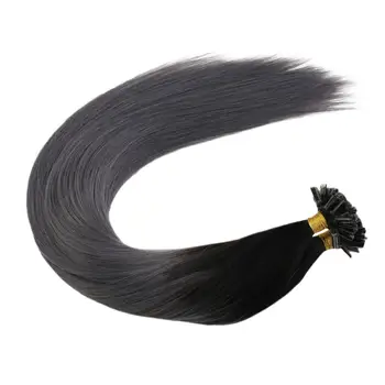 

Ugeat Pre-Bonded Hair Extensions U Tip Hair 14-24" Ombre Silver Color Non-Remy Straight Brazilian Human Hair Extensions 50G/Set