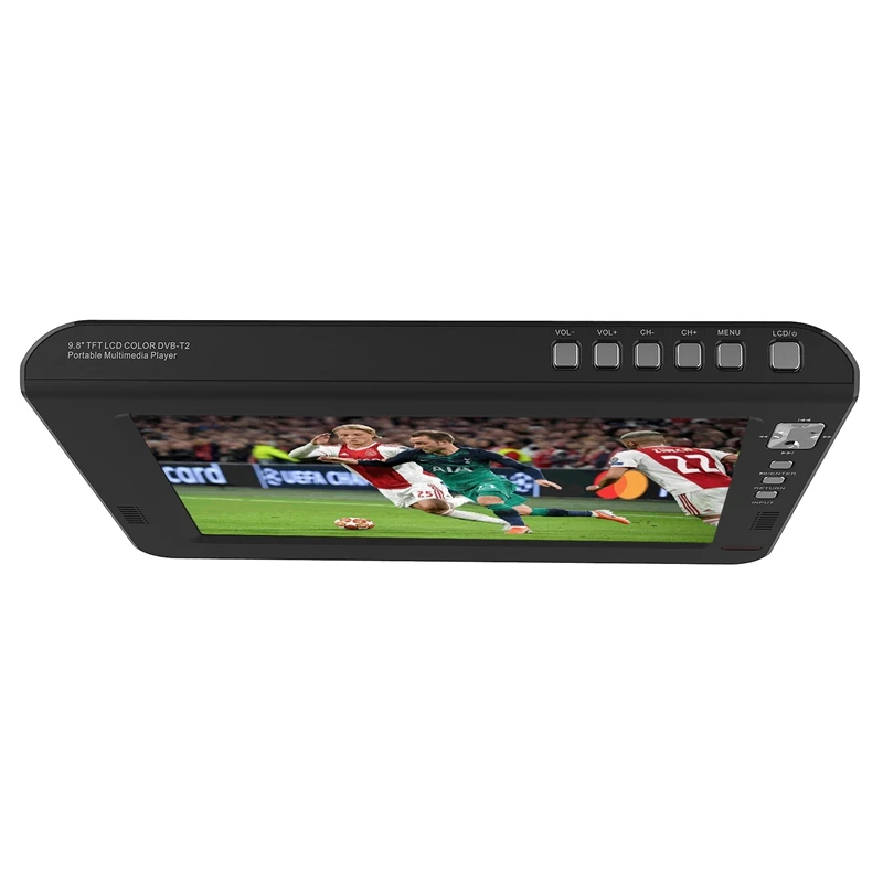 Портативный 10,1 дюймовый TFT светодиодный Dvbt2 цифровой аналоговый ТВ 1080P HDMI-IN H.265 автомобильный телевизор Поддержка USB TF кард-ридер с европейской вилкой
