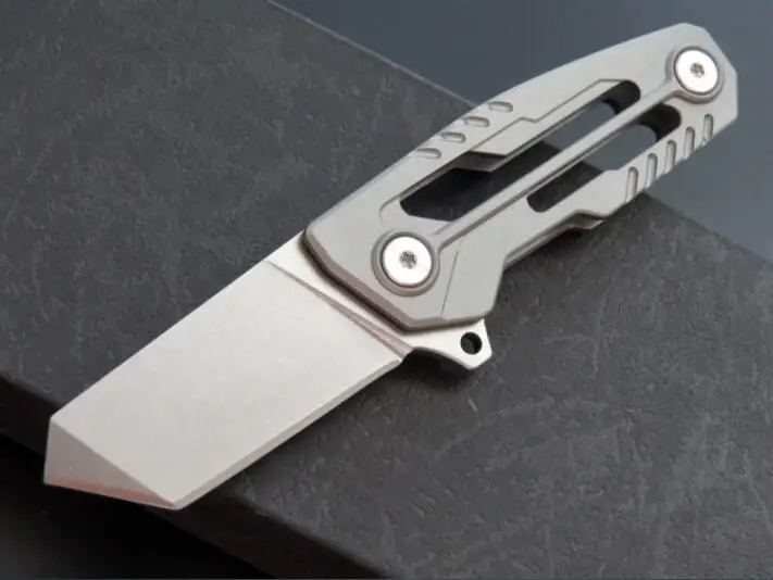 Мини-нож EF61 60HRC шаровой титановый подшипник рукоятка карманный нож брелок Складной нож Открытый Кемпинг EDC Мульти инструменты для человека - Цвет: grey