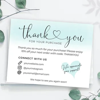 

Personalize Logo Business Name Card，Business Thank You Card , Thank You For Your Purchase ,Custom Text Social Medial Card