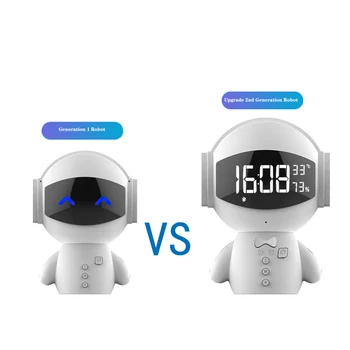 

Cute M100 portable Robot Bluetooth Speaker Stereo Handsfree with power bank AUX TF MP3 Music Player Portable battery alarm clock