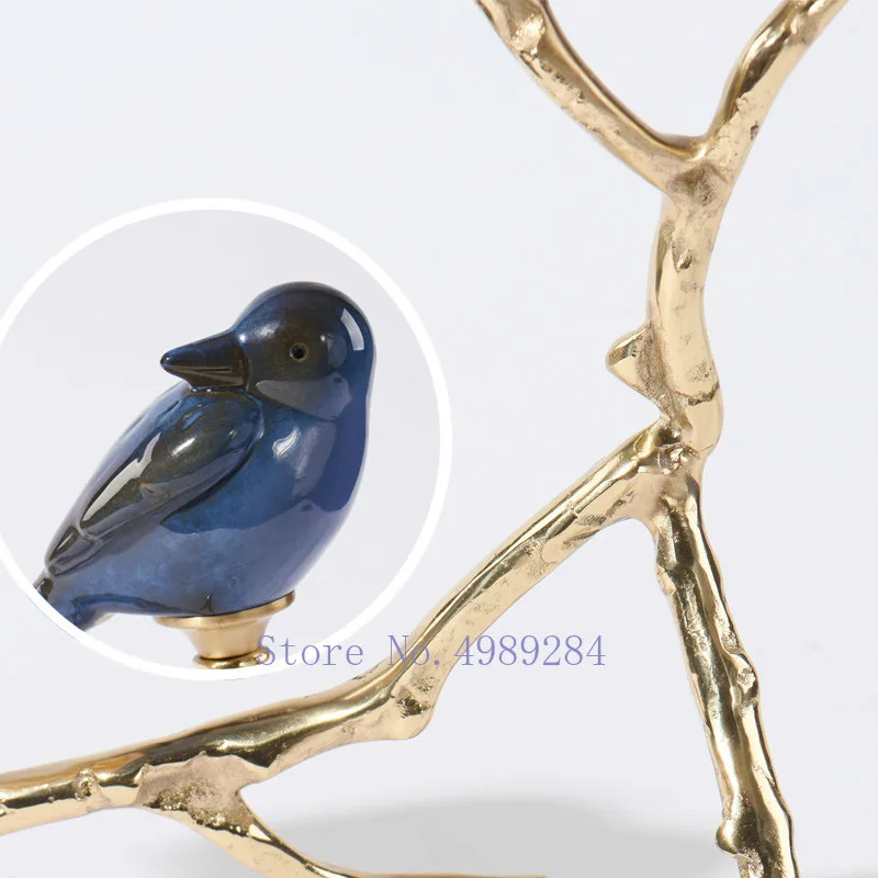 Креативные скандинавские Металлические Керамические латунные золотые птицы