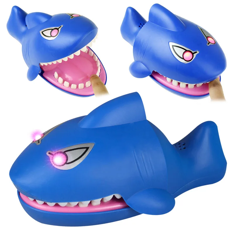 

L size Biting Shark Lucky Fish with light&Sound Joke gadgets party Travel game for kids Children adult Family Halloween toy game