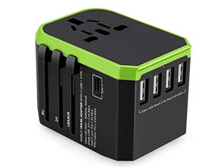 Green Black Универсальный дорожный адаптер 5А 3 USB+ 1 typc настенное зарядное устройство AU EU US UK все-в-одном умный Универсальный адаптер для путешествий - Цвет: Green Black