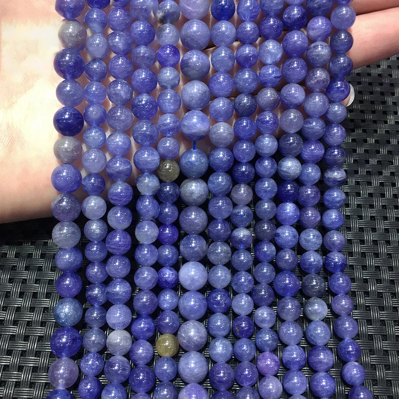 

15“ High Quality Natural Genuine Tanzania Tanzanite Dark Purple Blue Gemstone Stones Round Loose Beads 7mm 8mm