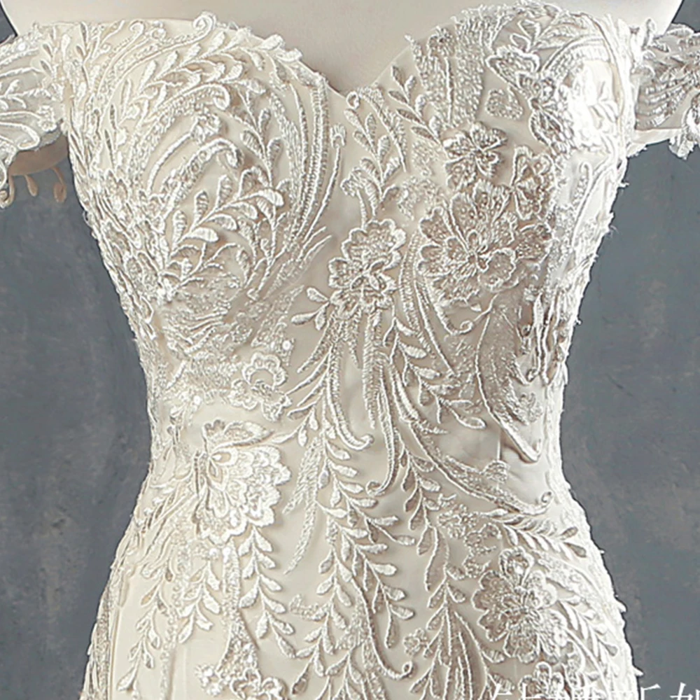 Свадебные платья Русалочки Vestido De Novia Sirena с вырезом лодочкой и короткими рукавами; кружевные тюлевые свадебные платья; Robe Mariage