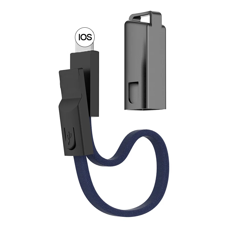 Usb type-C кабель для iPhone X 7 брелок мини портативный многофункциональный зарядный кабель Micro usb для xiaomi Redmi Поддержка синхронизации данных - Цвет: Blue For iphone