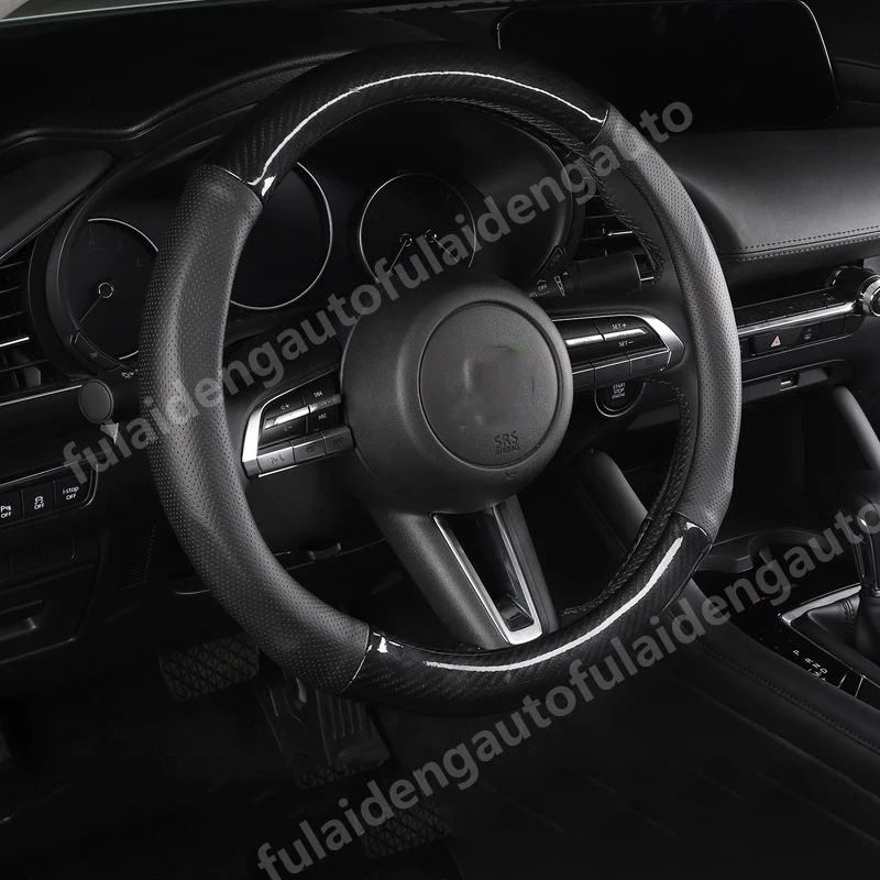 Для Mazda 3 Axela- 38 см Производительность углеродного волокна стиль нескользящий Роскошный чехол рулевого колеса автомобиля аксессуары для автомобиля