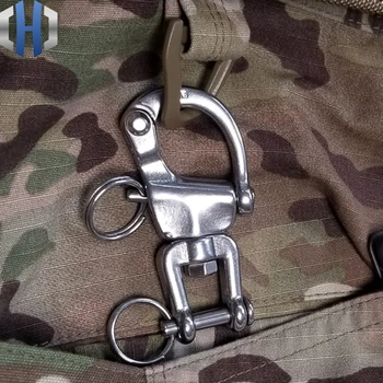 

316 Stainless Steel Professional Mountaineering Shackle Hanging Buckle EDC Equipment Keychain
