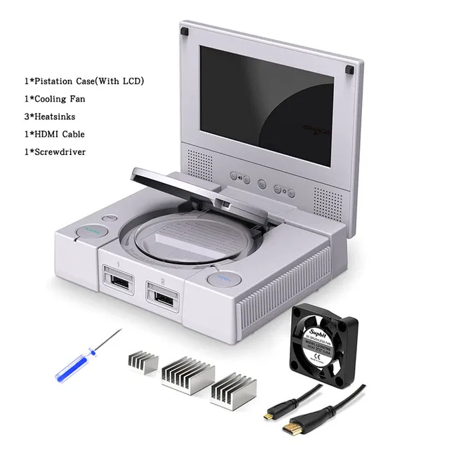 RETROFLAG PiStation Case Raspberry Pi 4 Case with Cooling Fan and 3pcs Heatsinks PistationLCD Case for Raspberry Pi 4 /Pi 4B With LCD Kit1