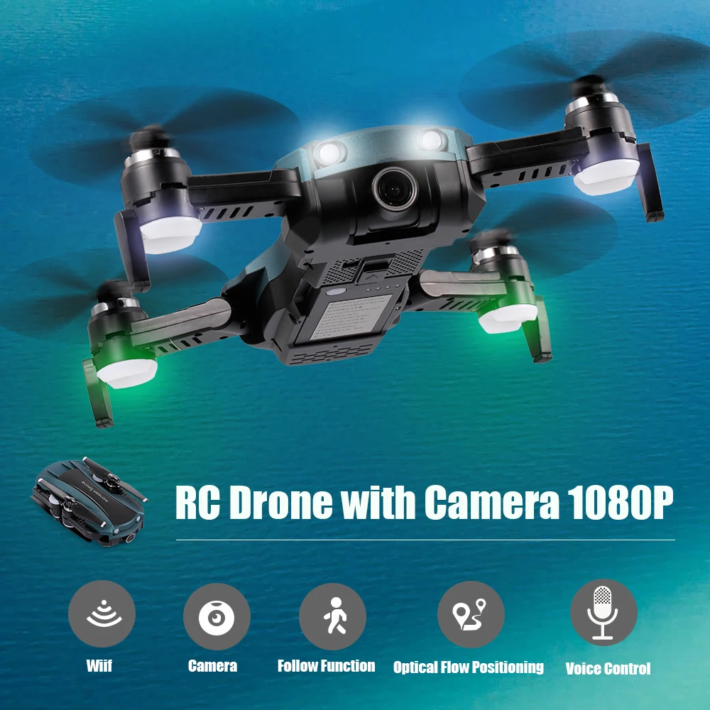 69-65G Радиоуправляемый Дрон с камерой 1080P Wifi FPV Голосовое управление оптический поток высота удержания Квадрокоптер