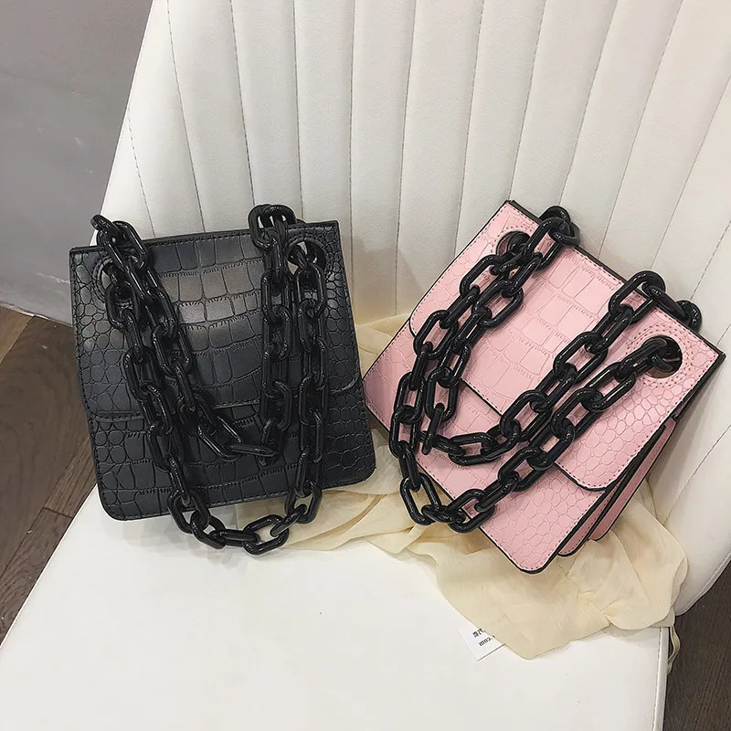 

Bolsos Mujer Acrylic Chain Crossbody Bags For Women 2019 Luxury Handbags Women Bags Designer Alligator Tote Shoulder Handbag