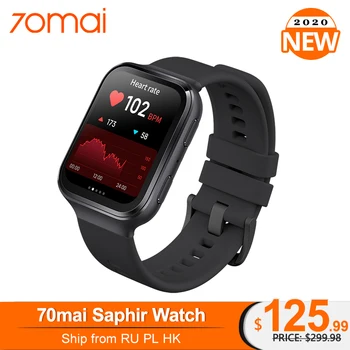 

2020 New Arrival 70mai Saphir Watch Smart Watch Bluetooth GPS AMOLED Screen 24H Monitoring 5ATM Waterproof Alexa Voice Assistant