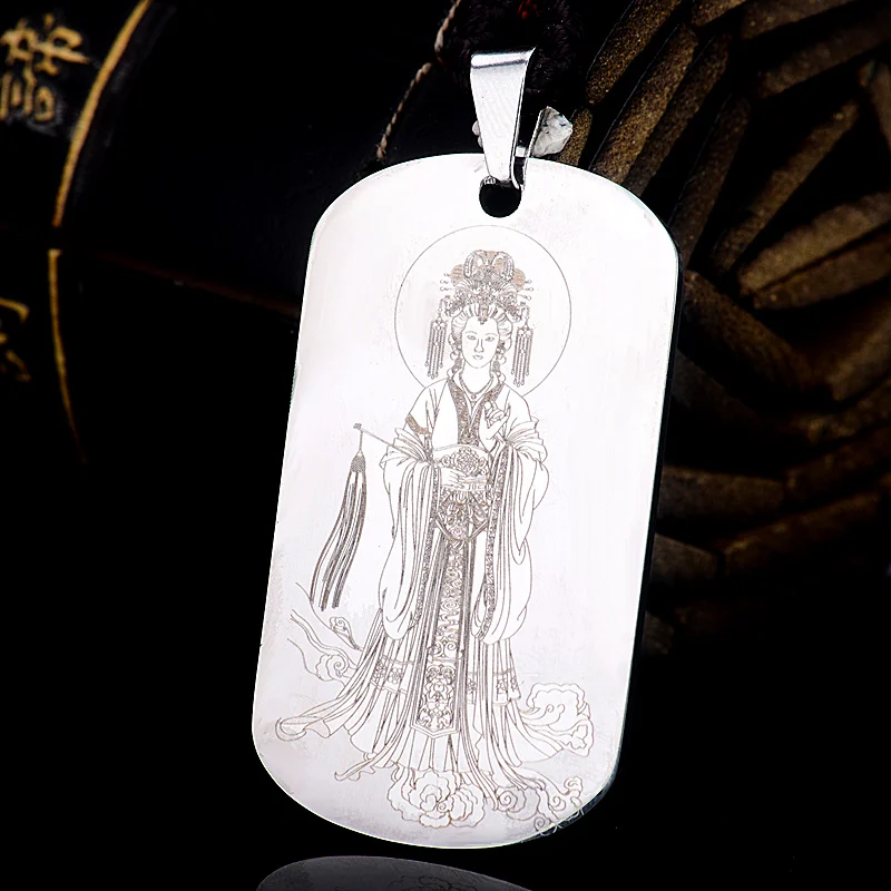 

Украшения Kaiguang Taoist, подвеска Bixia Yuanjun, ожерелье из титановой стали, подвеска для защиты тела Taoist