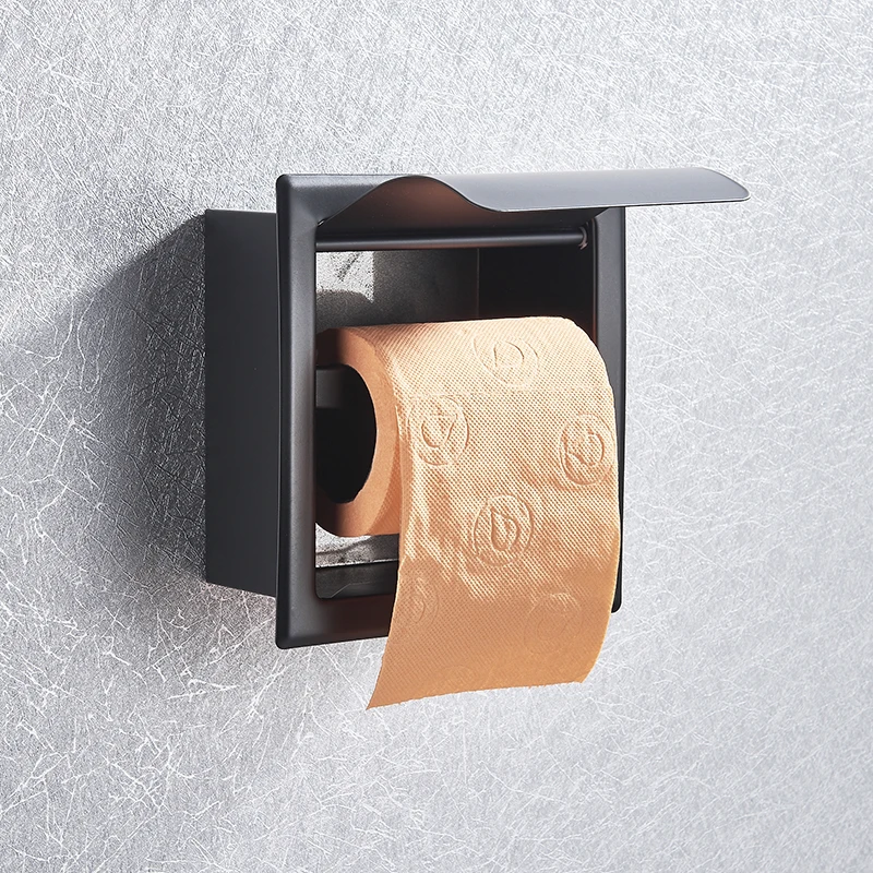 Toilet Paper Holder Stainless Steel 304 Roll Paper Box Wall Mounted Concealed Bathroom Roll Box Waterproof paper towel holder toilet paper holder toilet roll holder