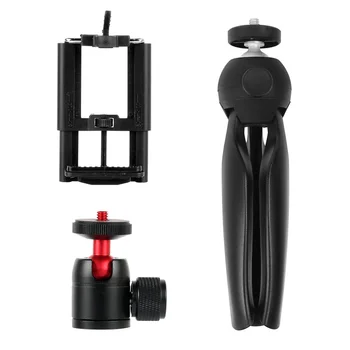 

BGNING Mini Tripod Ball Head 360 Swivel Ballhead with Adjustable Universal Mobile Phone Clip Clamp Holder for Smartphone