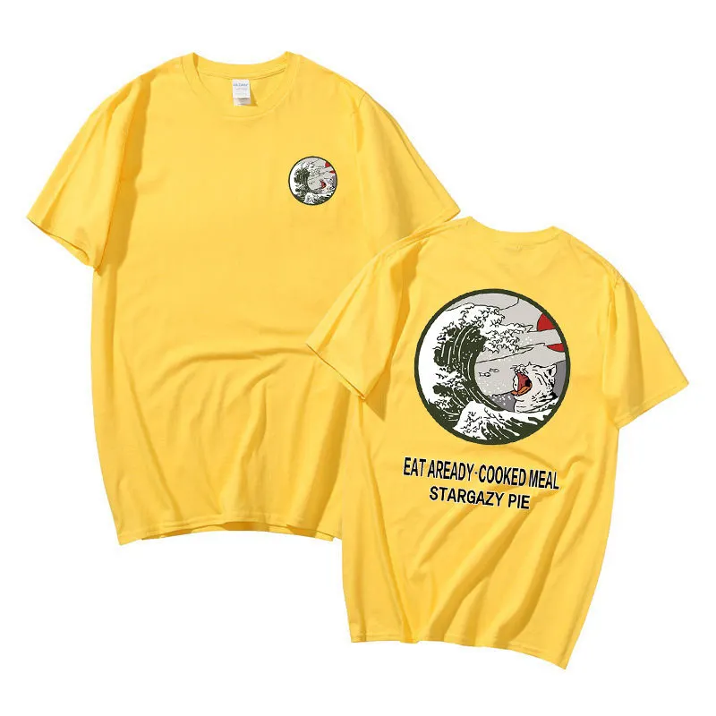 Футболка мужская с японским котом стильная индивидуальная тенниска в стиле