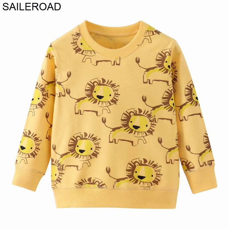 SAILEROAD Lion Print Весна 2020 Мальчики Брендовая одежда Детские толстовки и кофты Boy Cotton