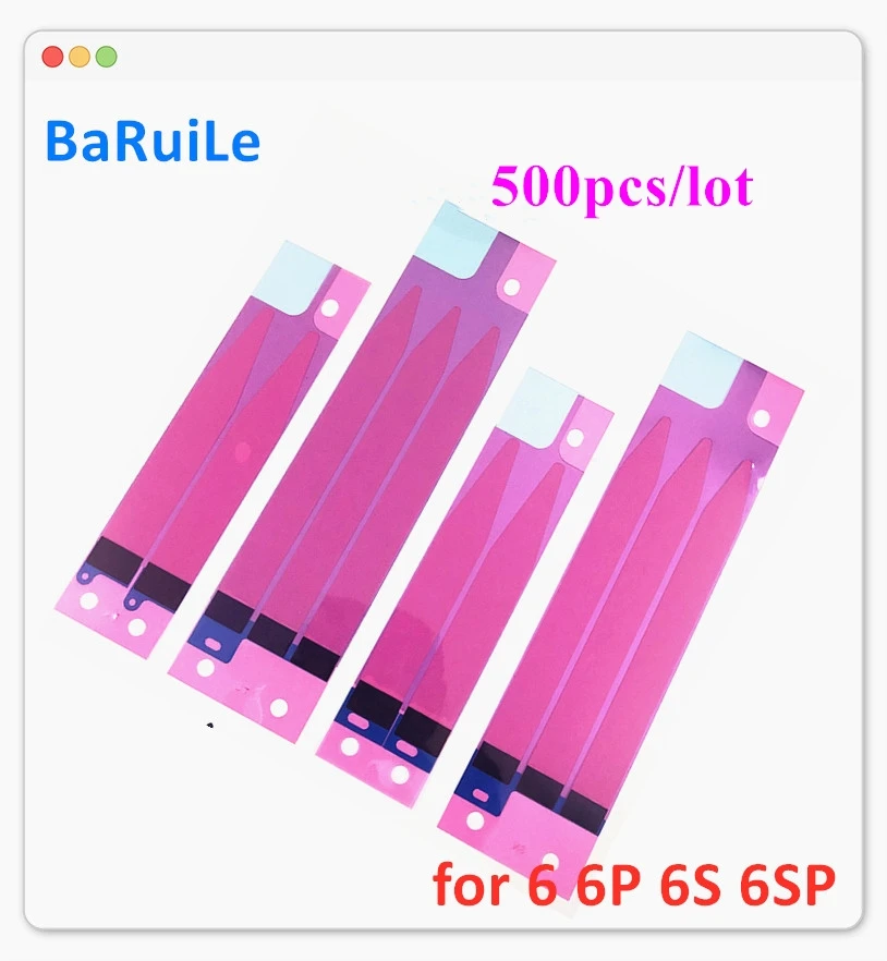 BaRuiLe 500 шт. аккумуляторных клейких полосок для iPhone 5s 6 6s 7 8 plus X XS XR двойная лента Натяжной клей запасные