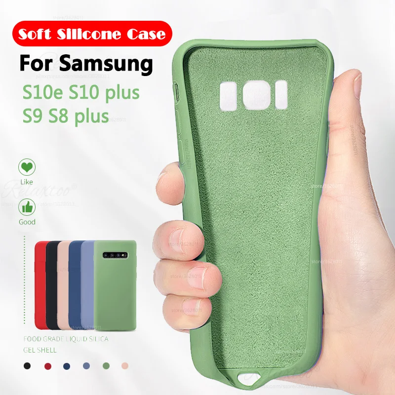 Жидкий силиконовый чехол для samsung s10 s8 s9 plus s10E смартфона galaxy s 8 9 10 E s8plus s9plus s10plus