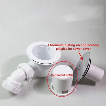 

White Accessories Modern Bathroom Trap Drain Fast Flow Chrome Top Easy Install Basin Sink Replacement Home Shower Tray Waste