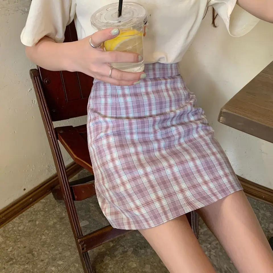 Женская клетчатая юбка в стиле Харадзюку милая школьная Милая Повседневная