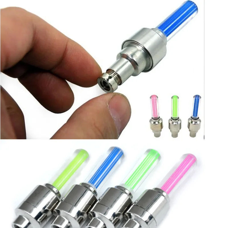 Bicycle LED Light Tire Valve Cap Bicycle Flash Light Mountain Road Bike Cycling Tyre Lights warning light mountain bike accesso