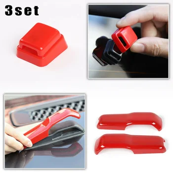 

3PCS Decorative cover Engine Hood+Rear Trim For Jeep Wrangler JL 2018-2020 Red