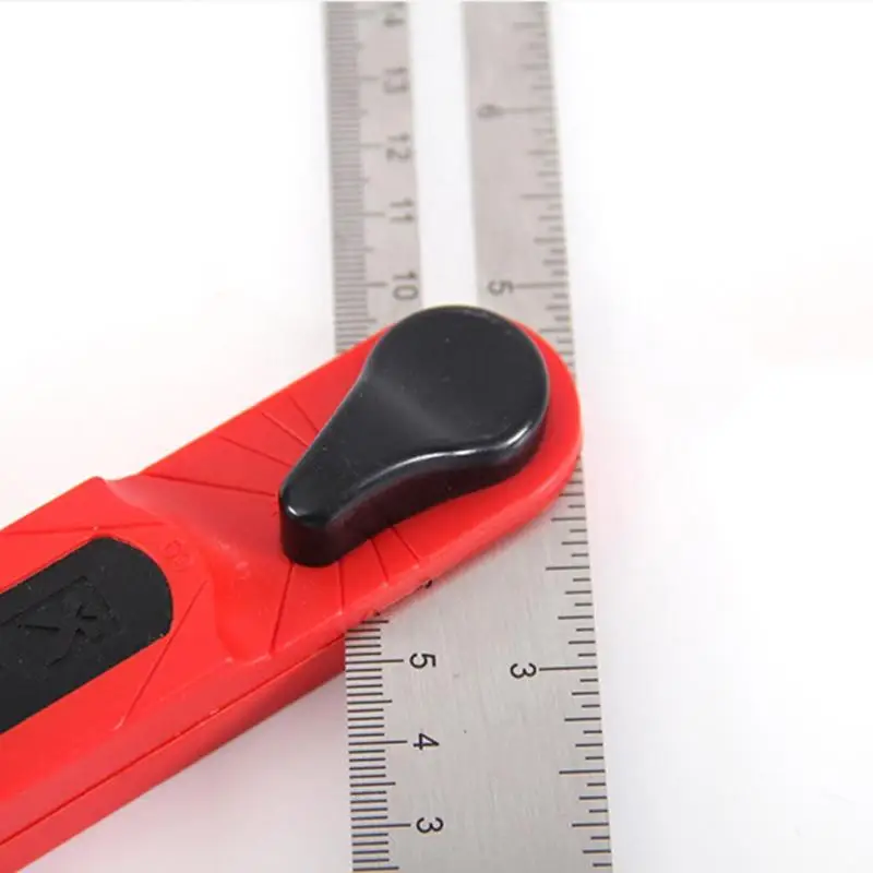 Woodworking Scriber Ruler 45 Degree Angle Line Gauge Carpenter Durable Locking Clasp Inch/Centimeter Measuring Tool 186X23X16MM