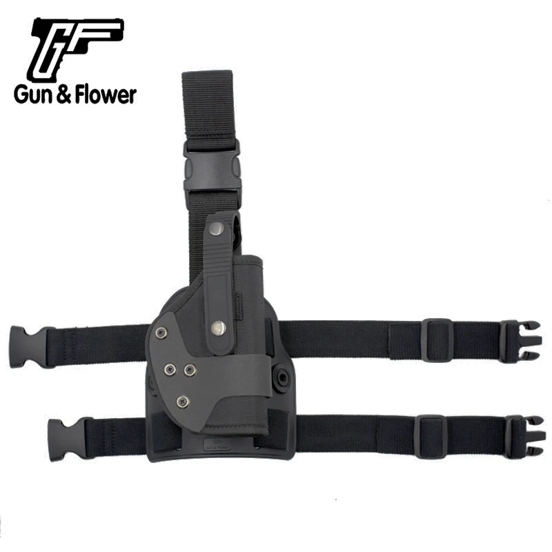Gunflower Tactical Nylon Gun Holster Pistol Holder with Drop Leg Platform Open Muzzle Case Pouch | Спорт и развлечения