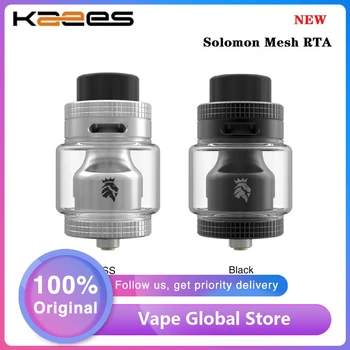 

Original KAEES Solomon Mesh RTA 3.5ml /6.5ml Capacity Atomizer Postless Mesh Build Deck 25mm Diameter Vape Tank VS Solomon 3 RTA