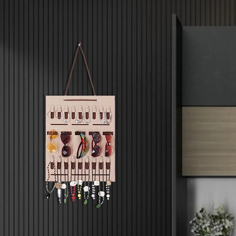 

Glasses Sunglasses Jewelry Organizer Storage Hanging Bag Wall Mount Eyewear Holder Portable Earring Necklaces Bracelets Rings St