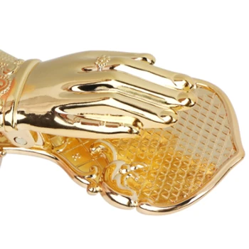 

Luxury Chic Office Paper Storage Clip Ins Wrought Gold Vintage Hand Shape Alloy Document Handbook Storage Clip Home Sealing Clip