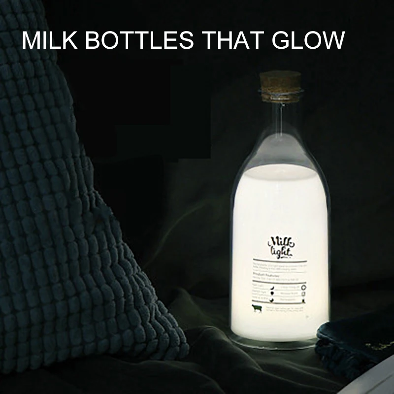 

Milk with sleeping light DIY message desk lamp warm with sleeping night light will glow milk bottle light home decoration