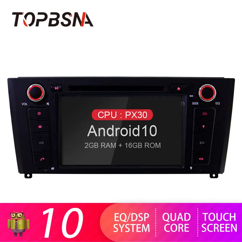 1 Din автомобильный DVD плеер TOPBSNA Andorid 10 для BMW серия E81 E82 E87 E88 I20 2004 2011 GPS навигация