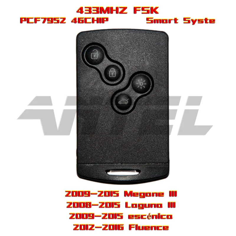 Пульт дистанционного управления для Renault Megane III Laguna III Scenic Fluence 2008- Keyless